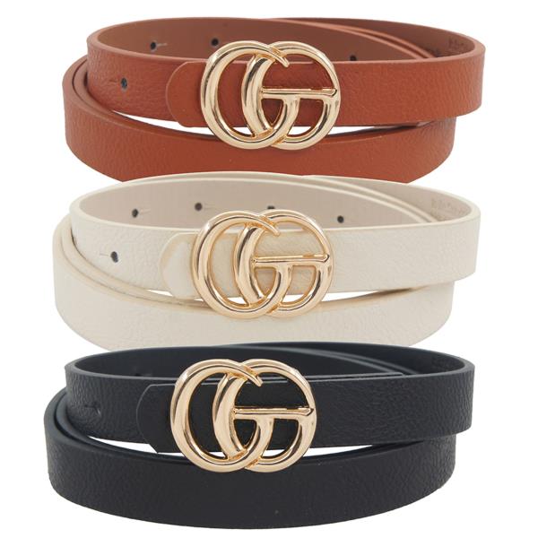 3 PCS. LETTER BUCKLE ACCENTED BELT SET