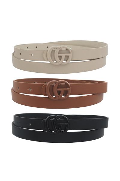 COLOR COATED BUCKLE TRIO BELT