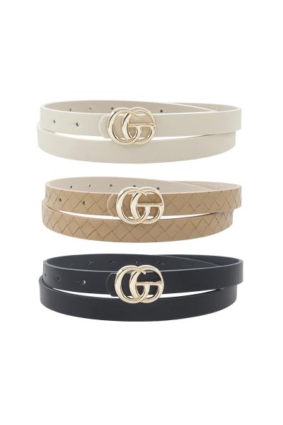 SOLID & WEAVE GO BUCKLE TRIO BELT