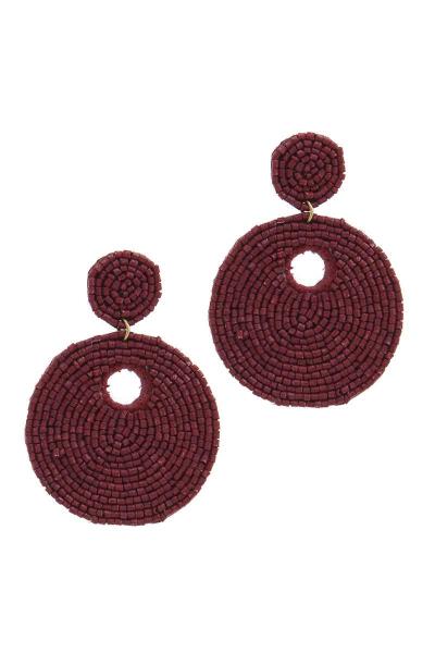 DOUBLE CIRCLE POST DROP EARRING