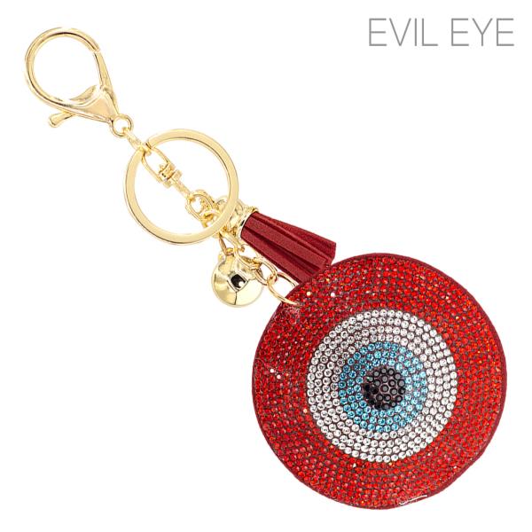 BLUE EVIL EYE ROUND KEYCHAIN