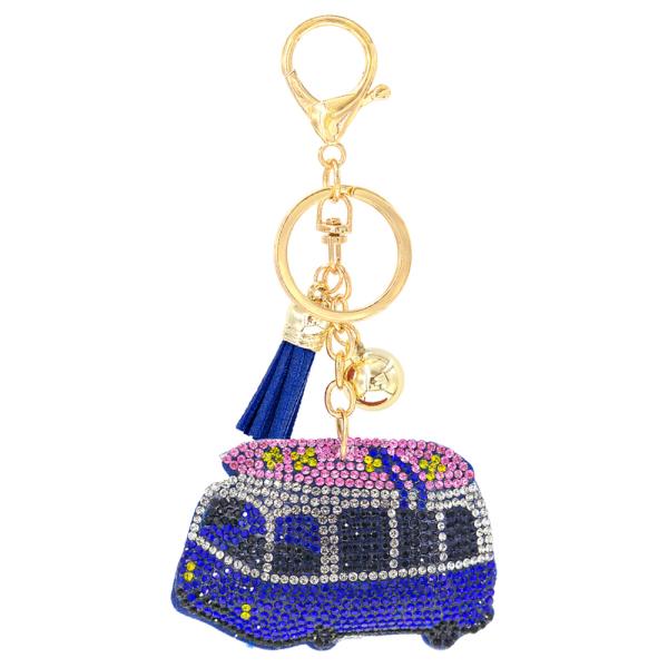 VACATION BUS RHINESTONE KEY CHAIN