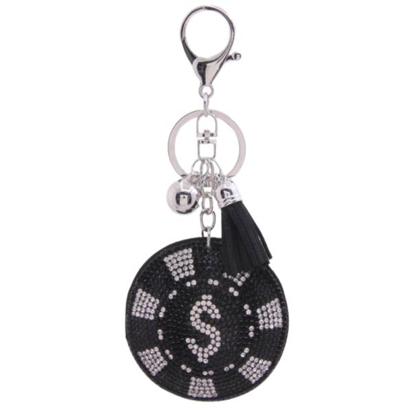 CASINO POKER CHIP RHINESTONE KEYCHAIN