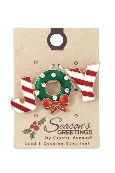 JOY CHRISTMAS BROOCH