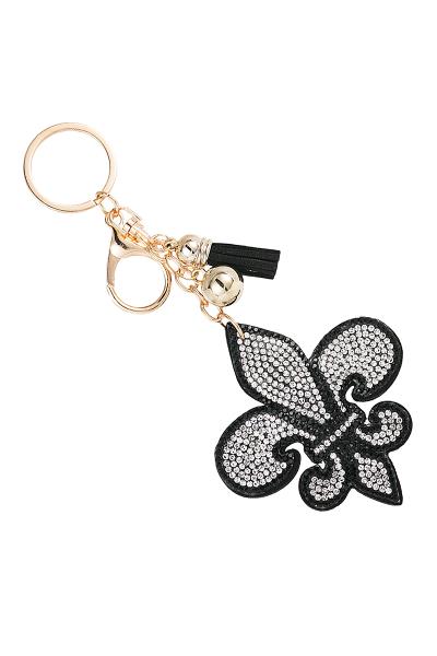 FLEUR DE LIS PUFFY BLING KEYCHAIN