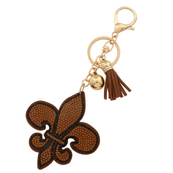 FLEUR DE LIS PUFFY BLING KEYCHAIN