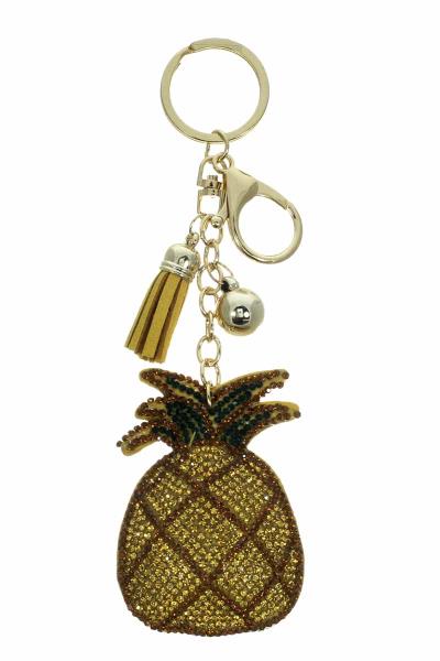 PINEAPPLE PUFFY BLING KEYCHAIN