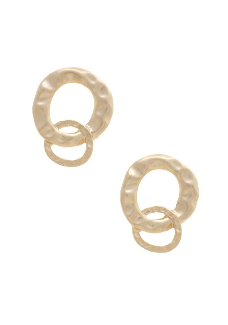 HAMMERED DOUBLE CIRCLE EARRING