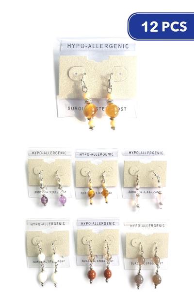 FASHION STONE DANGLE EARRING (12 UNITS)