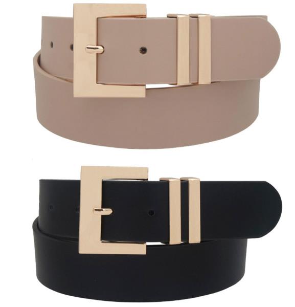 PLUS SIZE SQUARED OUT BUCKLE DUO BELT