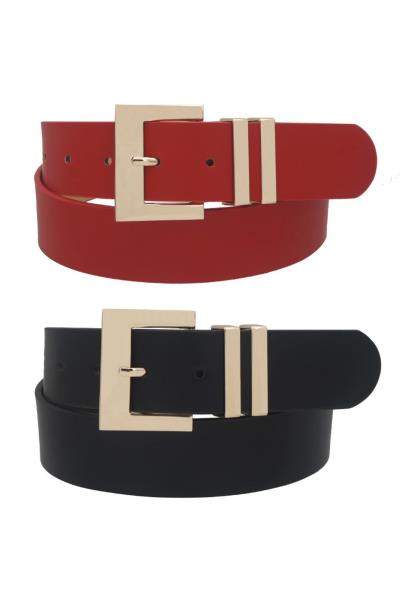 PLUS SIZE SQUARED OUT BUCKLE DUO BELT