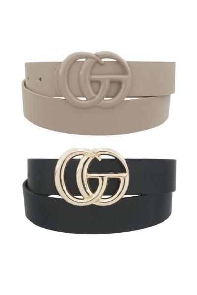 PLUS SIZE GOLD COATED GO BUCKLE DUO BELT