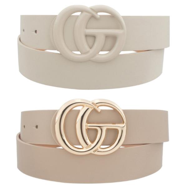 PLUS SIZE GOLD COATED GO BUCKLE DUO BELT