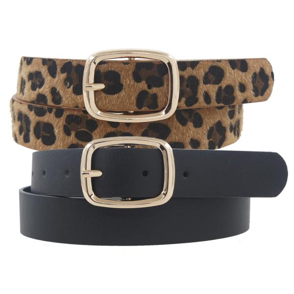 PLUS BASIC ROUNDED RECTANGLE BUCKLE DUO BELT