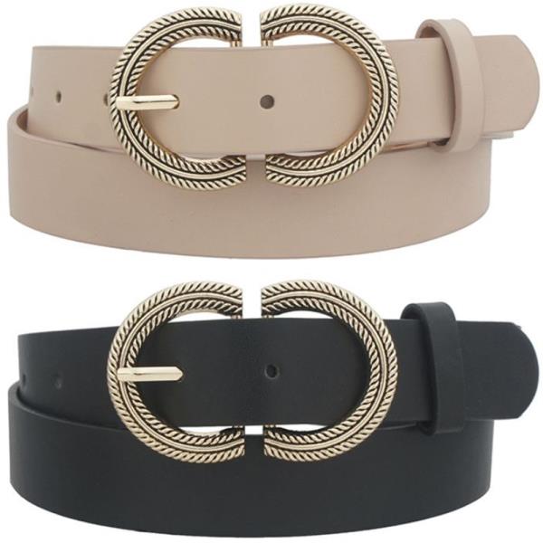 DOUBLE U BUCKLE BELT 2 PC SET