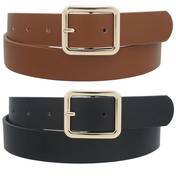 ROUNDED SQUARE BUCKLE BASIC DUO BELT