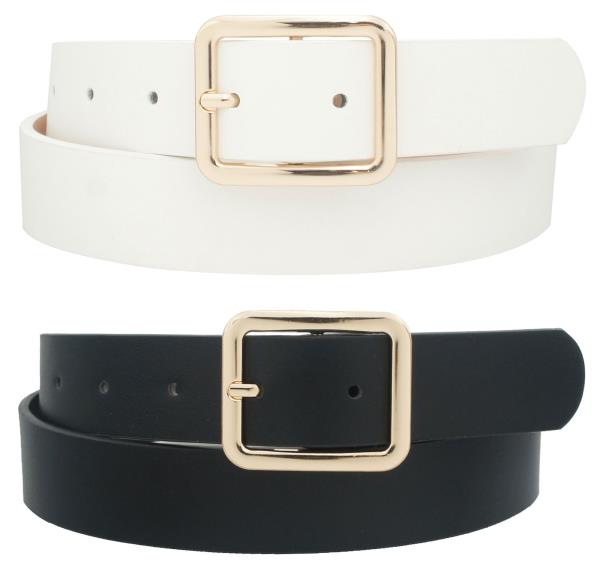 ROUNDED SQUARE BUCKLE BASIC DUO BELT