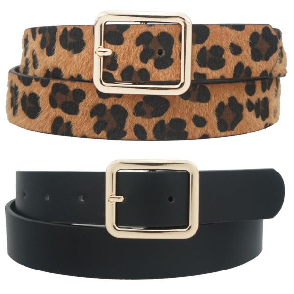 ROUNDED SQUARE BUCKLE BASIC DUO BELT