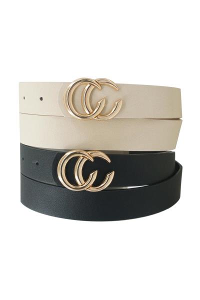 METALLIC FASHION BELT 2 PC SET
