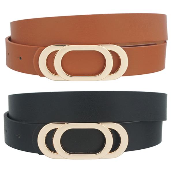 OVAL CUT OUT BUCKLE DUO BELT