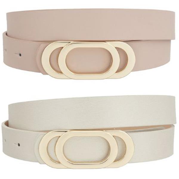 OVAL CUT OUT BUCKLE DUO BELT