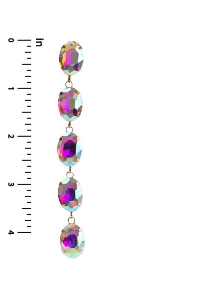 OVAL 5 STONE DROP EARRING