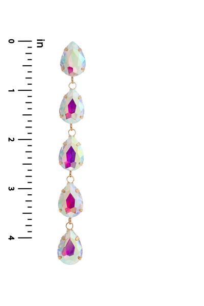 TEARDROP 5 STONE DROP EARRING