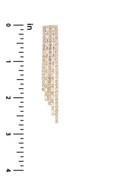 RHINESTONE CRYSTAL BAGUETTE 5 LINE EARRING