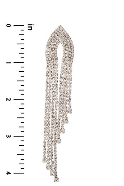 RHINESTONE MARQUISE FRINGE POST EARRING