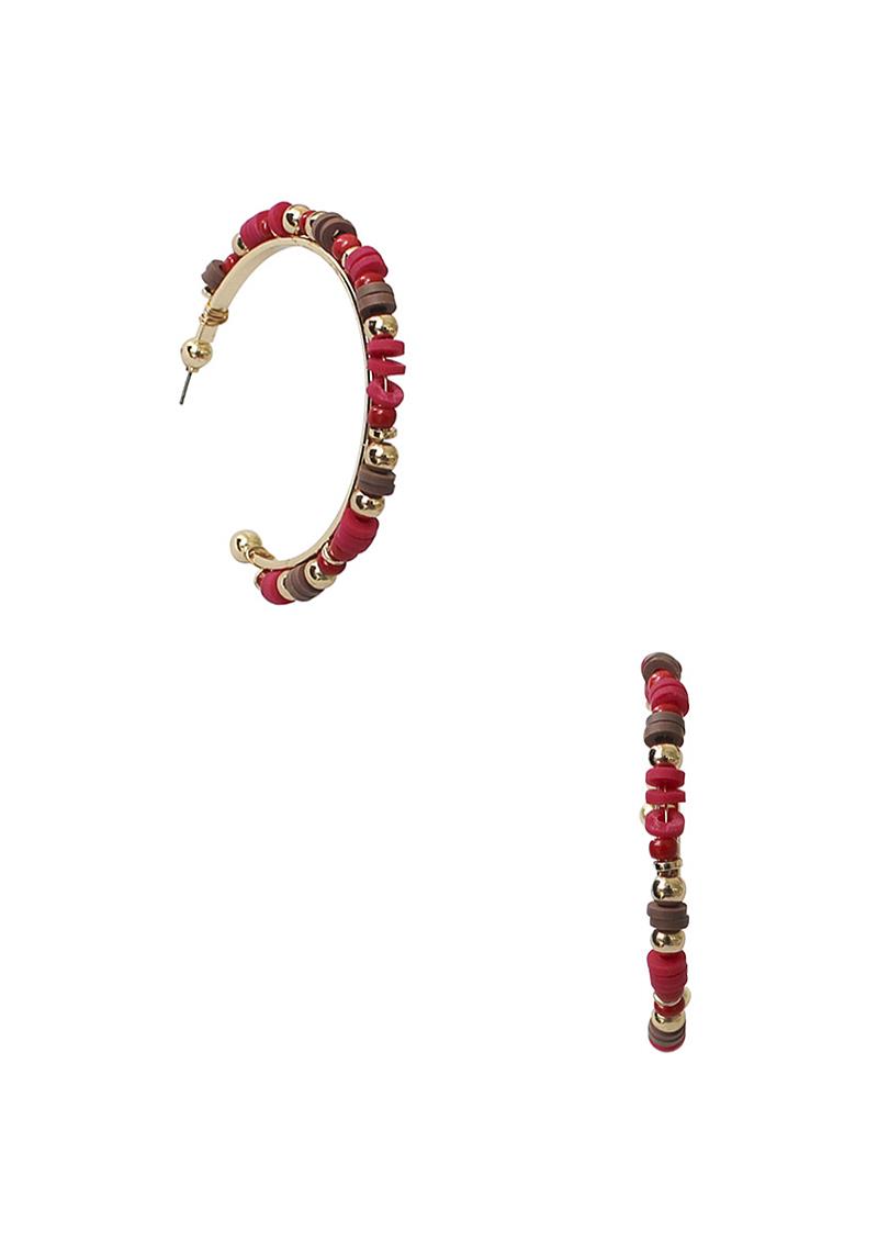 METAL 45MM CC BEAD HOOP EARRING