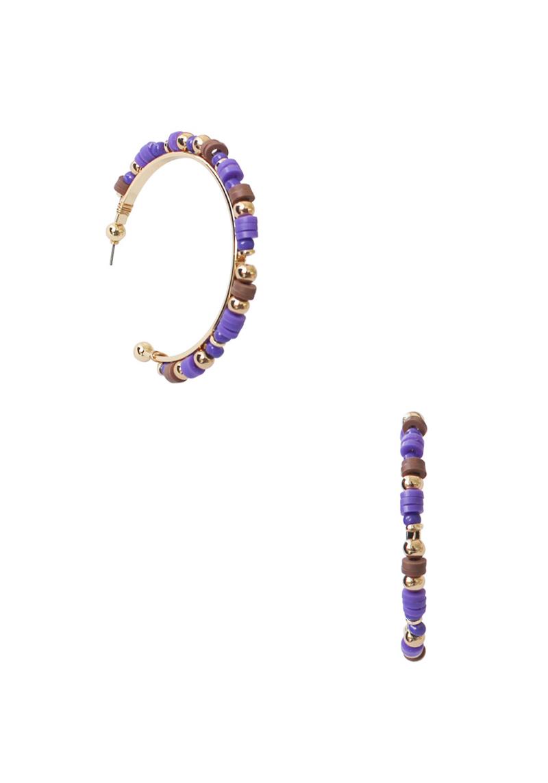 METAL 45MM CC BEAD HOOP EARRING