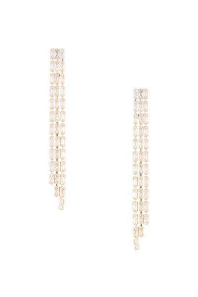 CRYSTAL DROP 3 LINE BAGUETTE EARRING