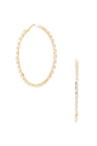 FASHION CRYSTAL 75 MM HOOP MARQUISE EARRING