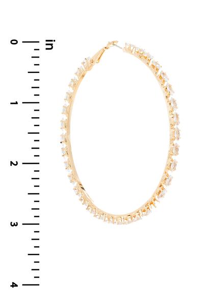 FASHION CRYSTAL 75 MM HOOP MARQUISE EARRING