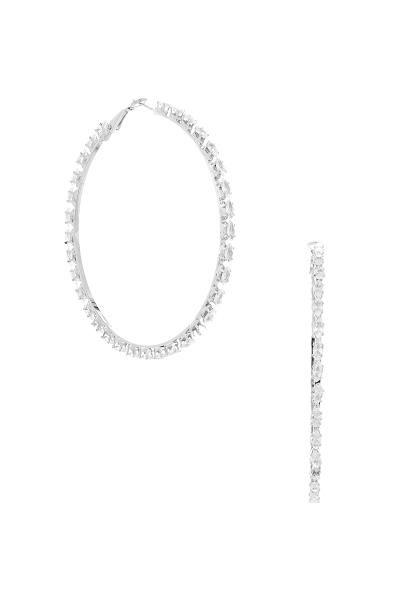 FASHION CRYSTAL 75 MM HOOP MARQUISE EARRING