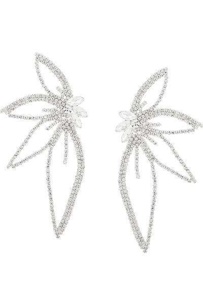 RHINESTONE STATEMENT HALF FLOWER EARRING
