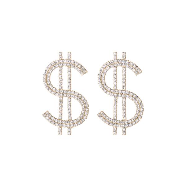 RHINESTONE DOLLAR POST EARRING