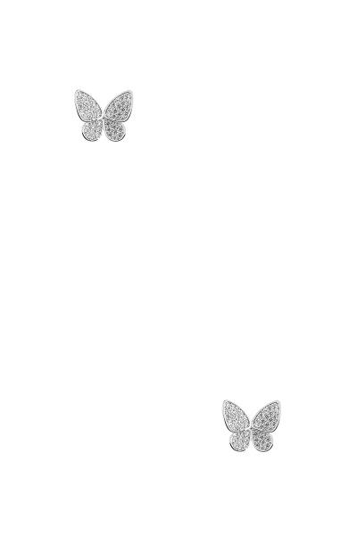 CRYSTAL OUTLINED BUTTERFLY POST EARRING