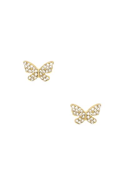 RHINESTONE BUTTERFLY DAINTY STUD EARRING