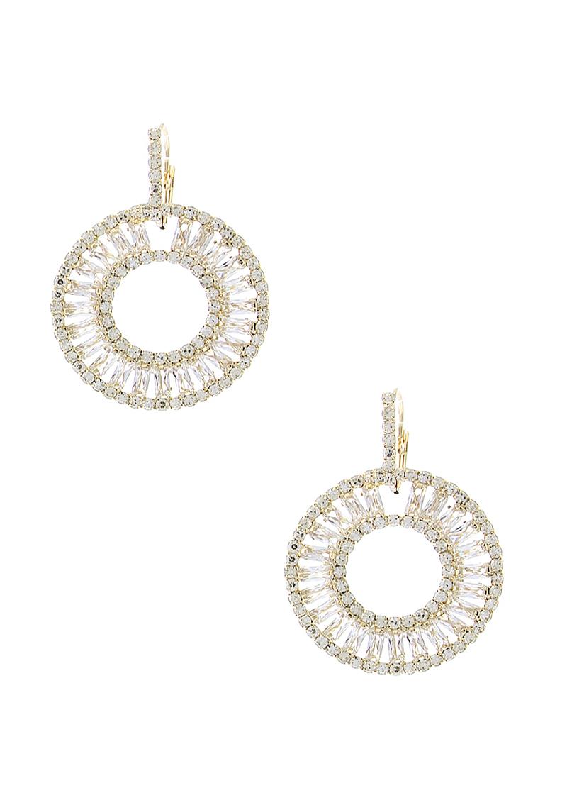 CRYSTAL HOOP DANGLE EUROWIRE EARRING
