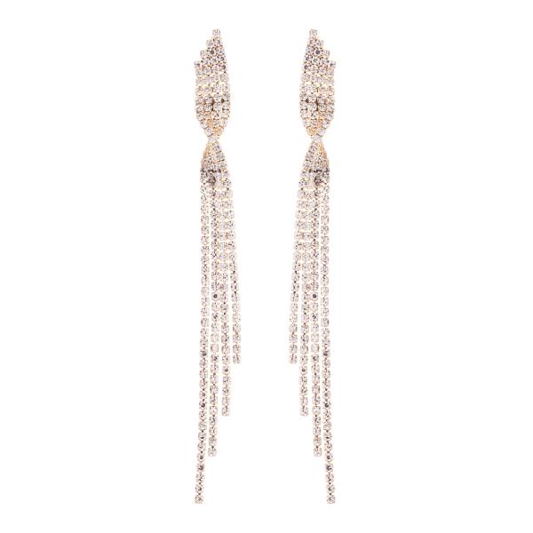 RHINESTONE TWIST TASSLE POST EARRING