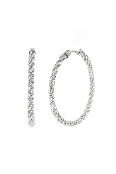 RHINESTONE TWIST HOOP EARRING