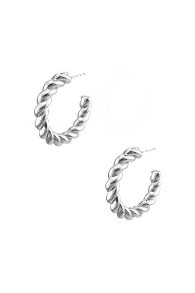 METAL ROPE TWISTED HOOP EARRING