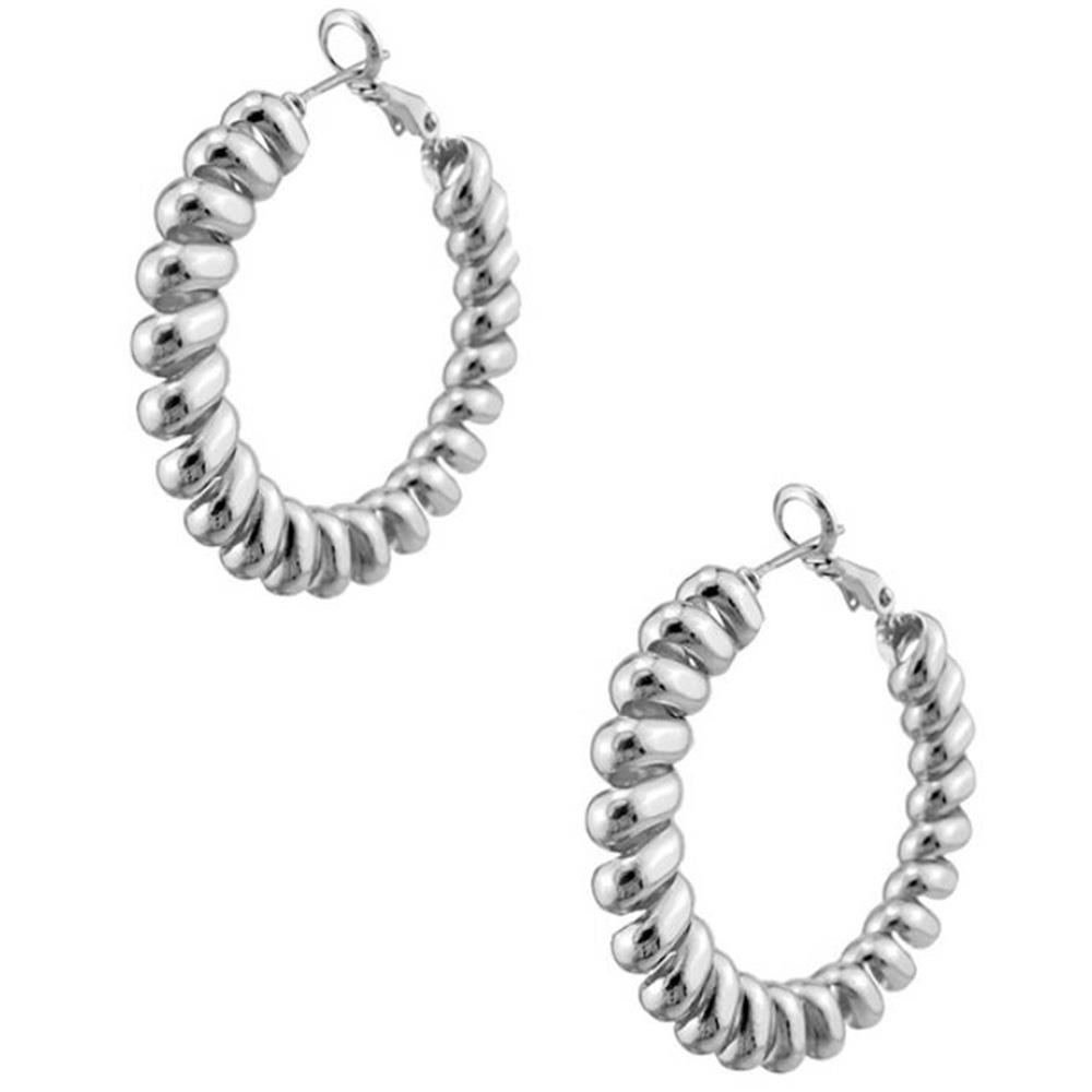 METAL COIL HOOP EARRING