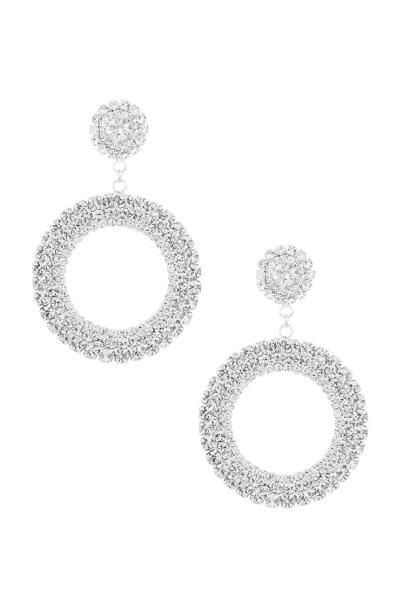 RHINESTONE 40MM CRYSTAL ROUND DROP EARRING