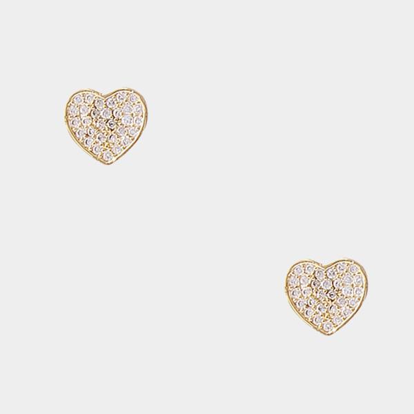 CRYSTAL HEART SHAPE STUD EARRING