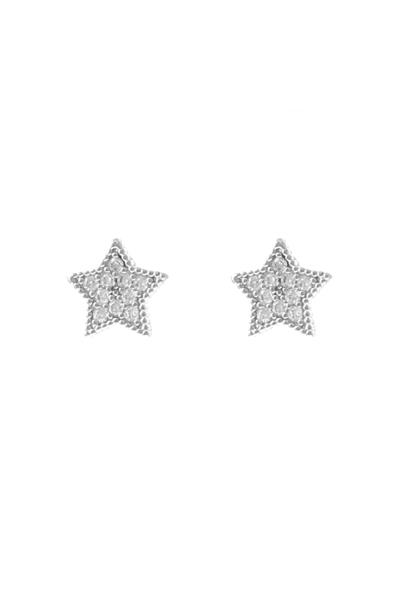 CUBIC ZIRCONIA STAR SHAPE STUD EARRING