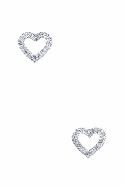 RHINESTONE HEART STUD EARRING