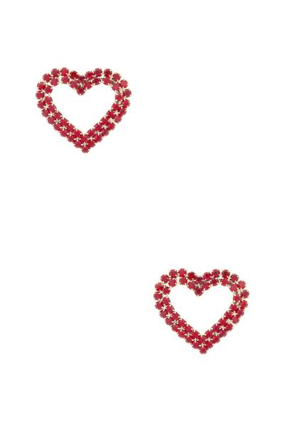 RHINESTONE HEART STUD EARRING