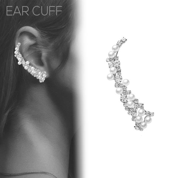 WIDE RHINESTONE EAR CUFF EARRING